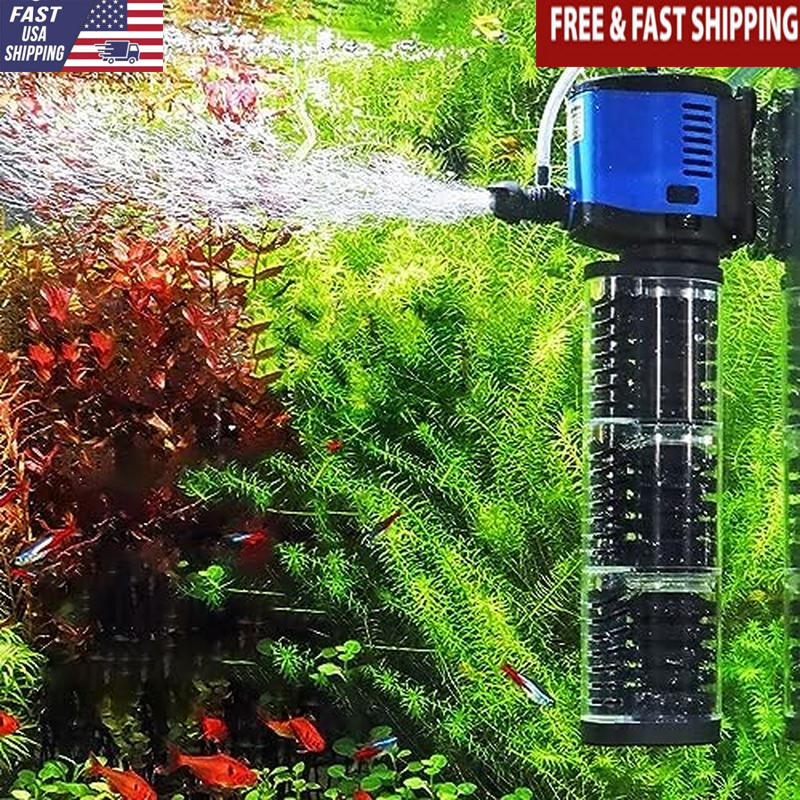 Fish Tank Filter 400GPH for 75-200 Gallon Large Aquarium Small Pond Fountain