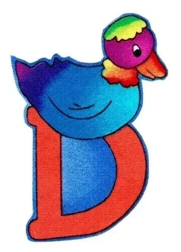 duck letter d fabric applique iron on silly not embroidered 2.5 inch new