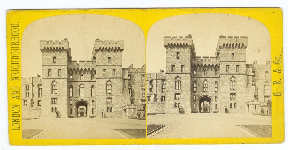 D1480~ ENGLAND – Windsor Castle c.1860s Stereoview - by F. York