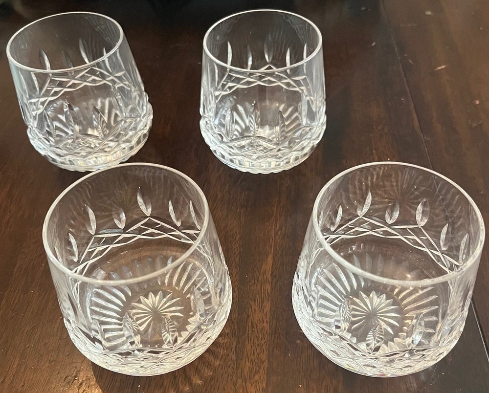 Waterford Crystal Lismore Roly Poly Old Fashioned Glass Tumblers 3 3/8