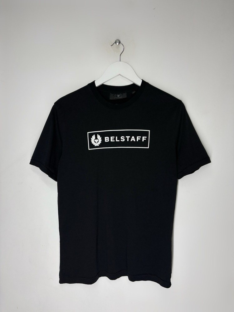 Belstaff Big Front Logo Short Sleeve T-shirt Black Color Men’s Size Small