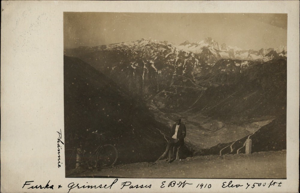 Furka Grimsel Passes Switzerland aerial view ~ 1910 vintage postcard
