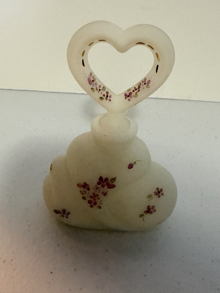 Fenton Floral Perfume Bottle-Heart Stopper-Handpainted Signed Limited Edition
