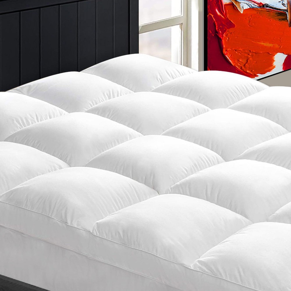 Mattress Topper Queen for Back Pain, Extra Thick Mattress Pad Cover, Plush Pi...