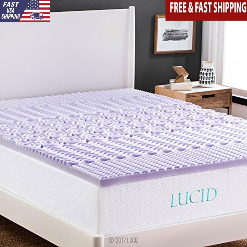 Lavender Infused Memory Foam Mattress Topper 2 Inch Plush Comfort Zones New