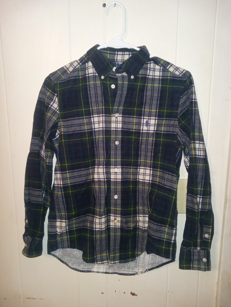 Boy's Ralph Lauren Plaid Long Sleeve Shirt - L - 14/16 - RN 41381 - Button Up