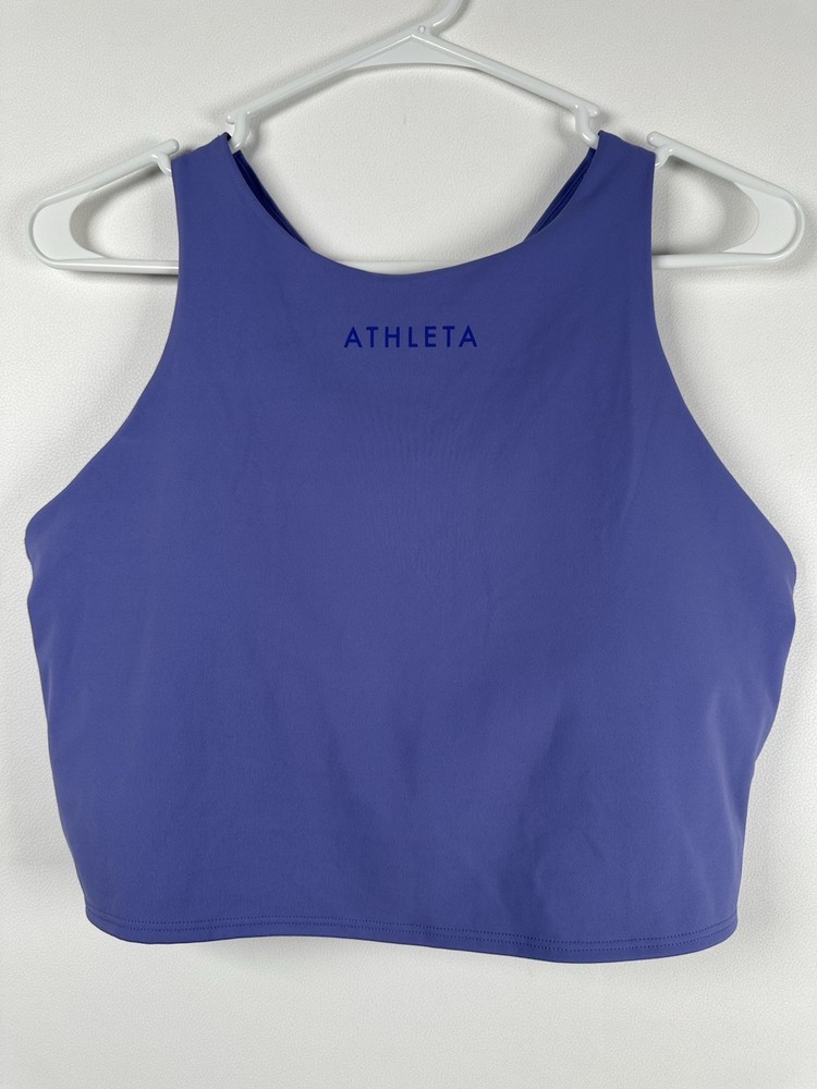 ATHLETA Women's Sz. XL  Conscious Crop Racerback Top Purple Sports Bra