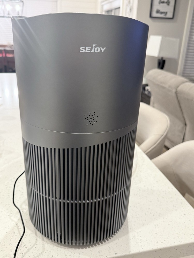 SEJOY Air Purifier HEPA Filter 360° Coverage Quiet Home Office Gray