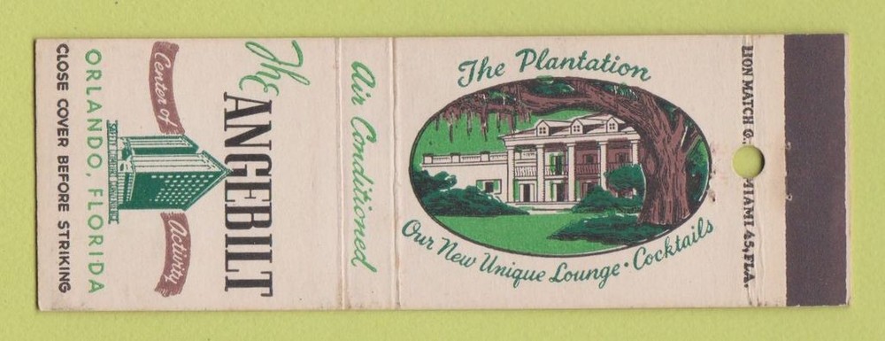Matchbook Cover - Angebilt Hotel Orlando FL