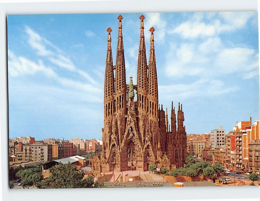Postcard La Sagrada Familia Barcelona Spain