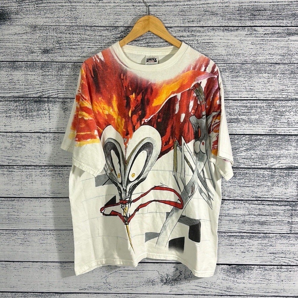 Vintage 1999 Pink Floyd The Wall AOP Band Tee Shirt Size XL