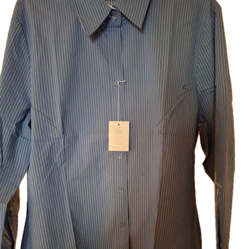 Women's Long Sleeve Worthington Blouse Button Front Size 16