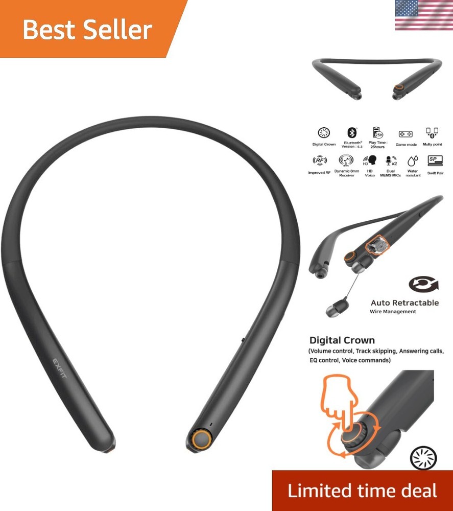 Bluetooth Retractable Neckband, Around The Neck Headphones