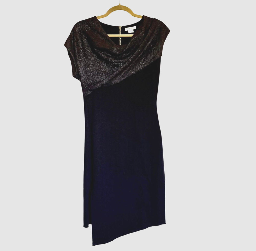 Helmut Lang Black Wool Asymmetrical Dress Size 2 LBD