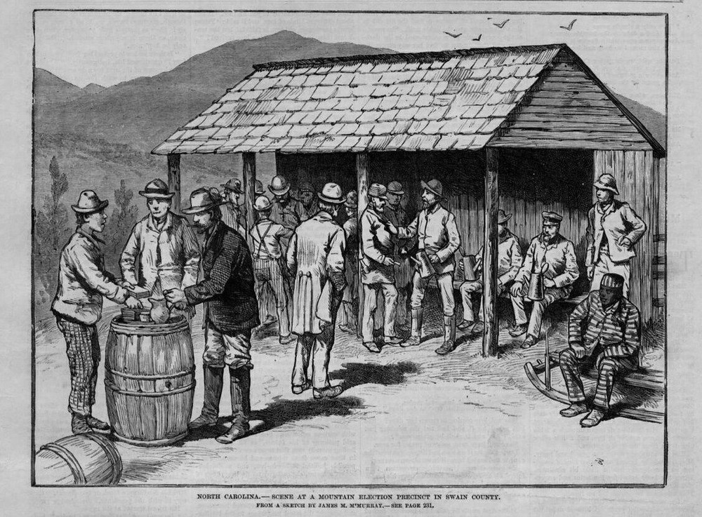 NORTH CAROLINA SCENE AT A MOUNTAIN ELECTION PRECINCT IN SWAIN COUNTY CONVICT