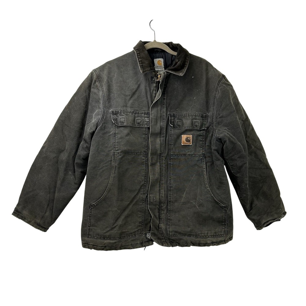 Y2K Vintage Carhartt C26 Sz Large BLK Arctic Detroit Jacket Black Quilted  Chore
