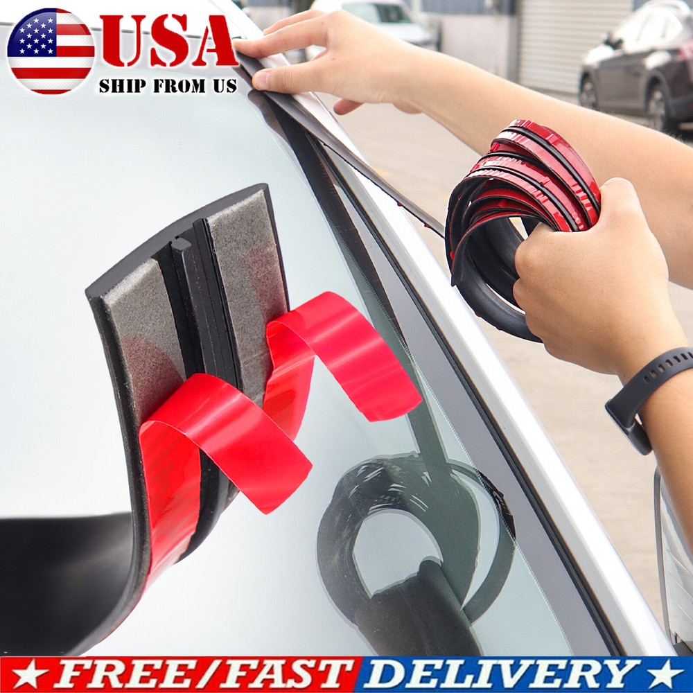 6.5FT/2M Seal Weather Strip Trim Car Front Rear Windshield Sunroof Edge Rubber &