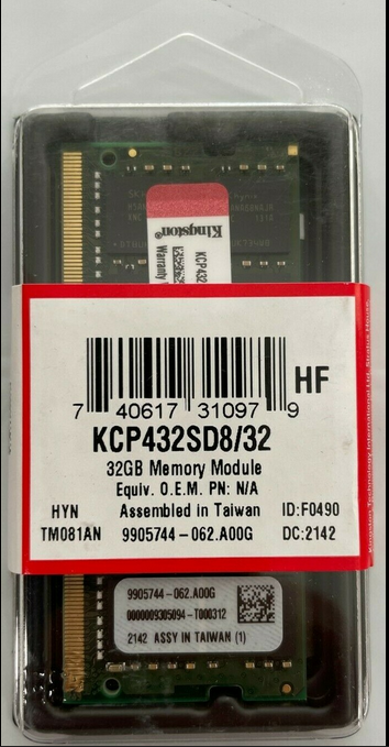 New Kingston KCP432SD8/32 32GB (1x32GB) RAM DDR4 3200MHz KCP432SD8/32