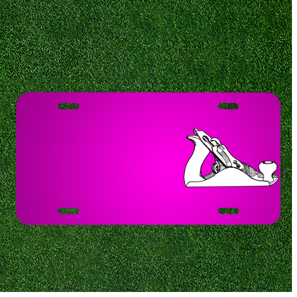 Custom Car License Plate with Personalized Names in Outline Hand Drawing