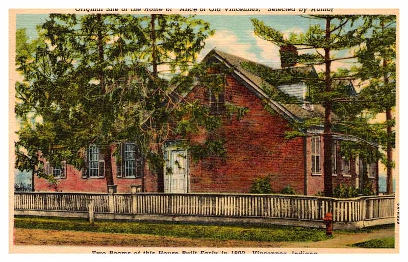 Postcard HOUSE SCENE Vincennes Indiana IN m/09 AP4730