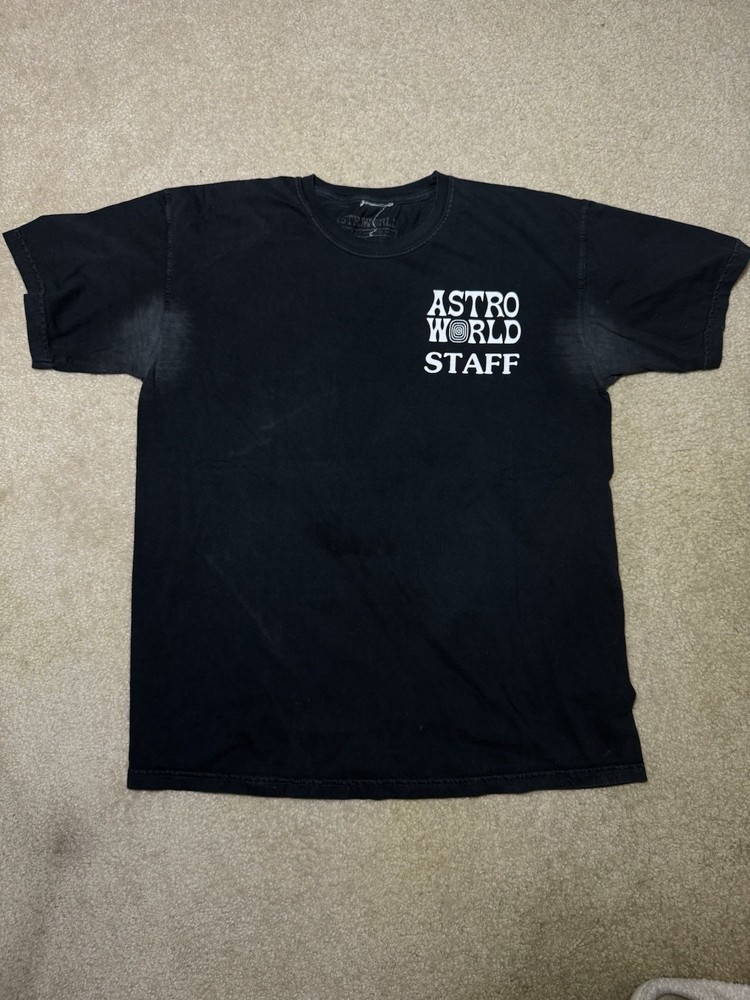Travis Scott Astroworld Planet Staff T Shirt Black Men's Size L