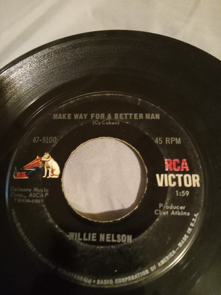 45 RPM Vinyl Record Willie Nelson Party's Over Rare D 46