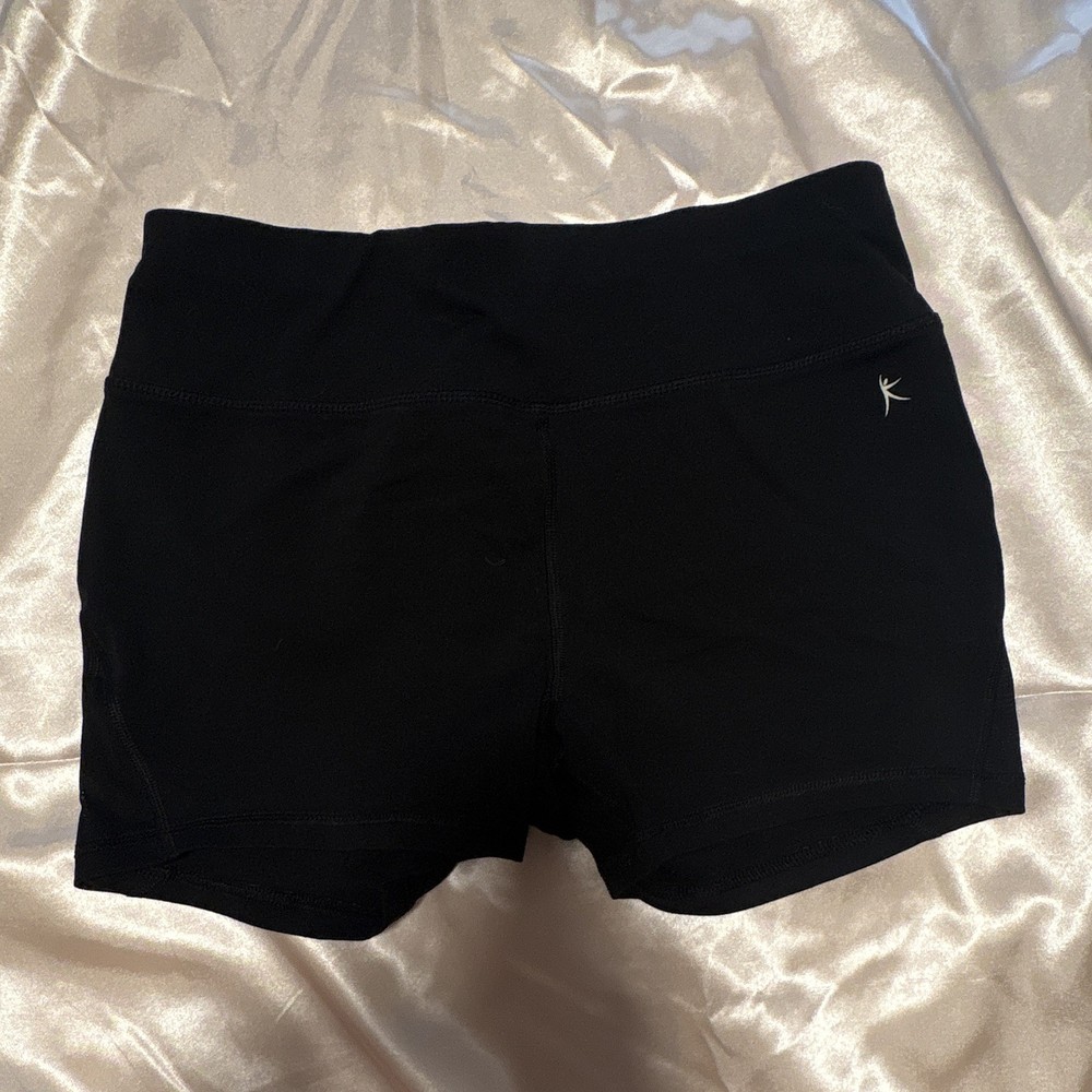Danskin Now Women's Black Athletic Shorts Stretch Elastic Waist Knit Activewear
