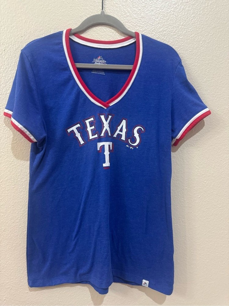 Majestic texas rangers MLB women v-Neck size large