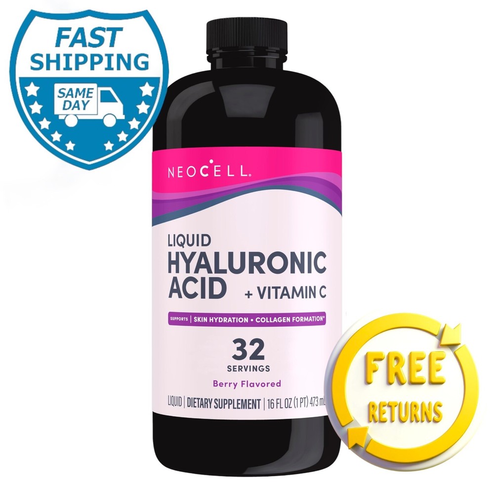 NeoCell Hyaluronic Acid Berry Liquid with Vitamin C Cellular Hydration NO CAP-image