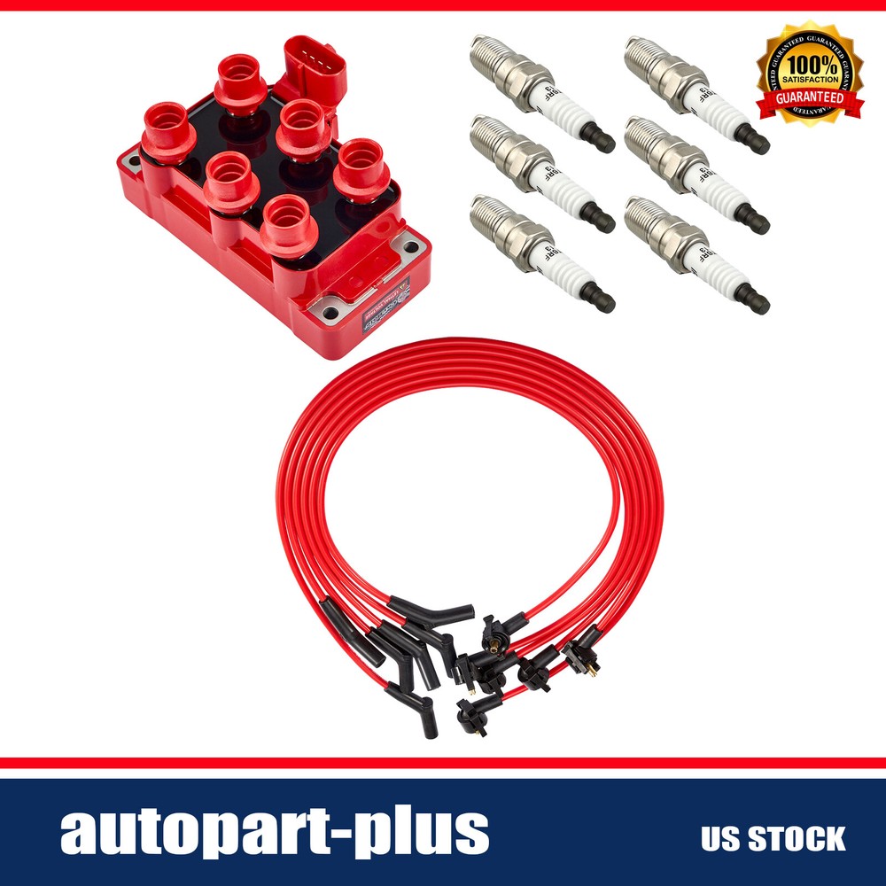 1994-2000 Ford Mustang 3.8L V6 FD488 Ignition Coil Spark Plugs & Wires Set