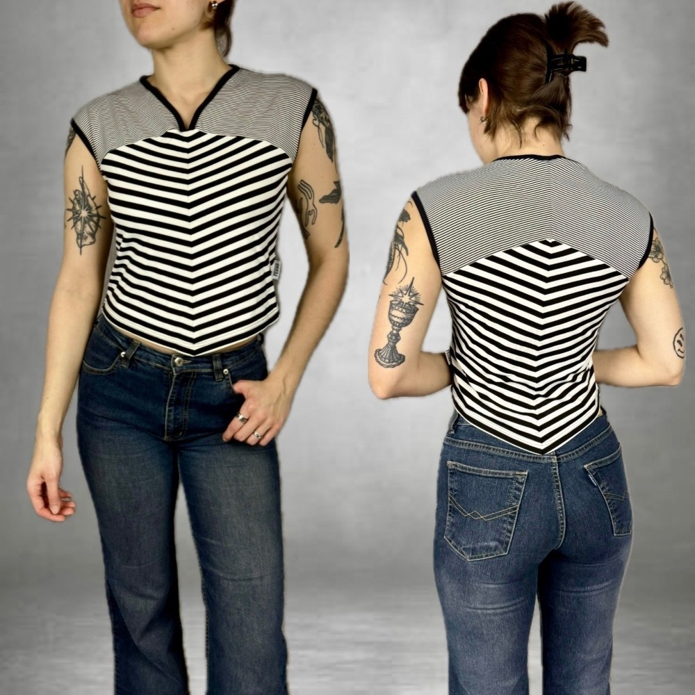 Vintage Gianfranco Ferre Striped Tank Top Y2K Miss Sixty Cop Copine Vibe
