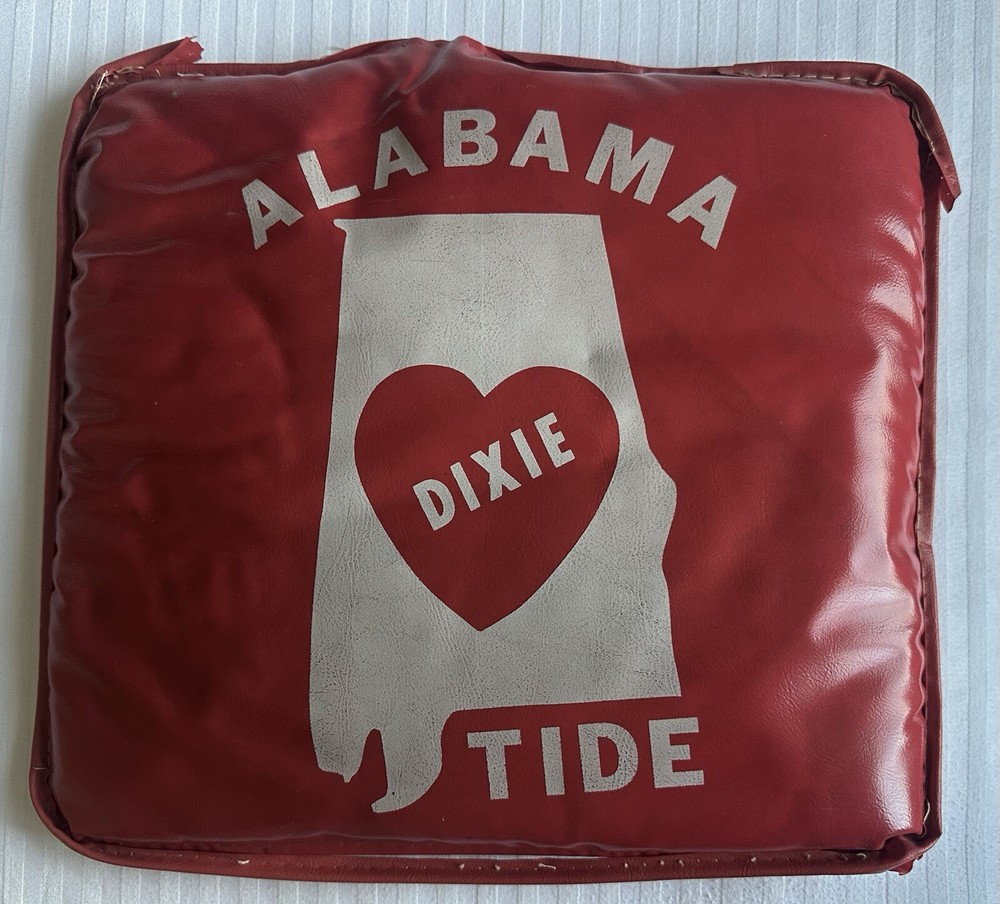 Vintage Alabama Crimson Tide NCAA Football Dixie Seat Cushion Bench Memorabilia