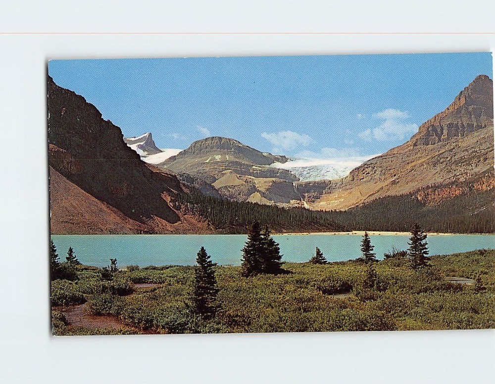 Postcard Bow Lake & Bow Glacier Banff National Park Alberta Canada