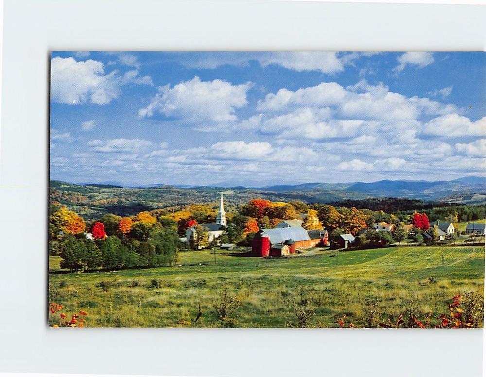 Postcard Autumn Scene in Peacham Vermont USA