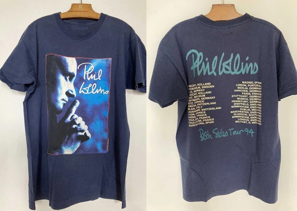 Phil Collins Tour 90s Black Cotton Unisex T-Shirt