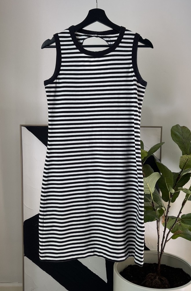Women's KATE SPADE Black & White Striped Tank Dress Size Small S