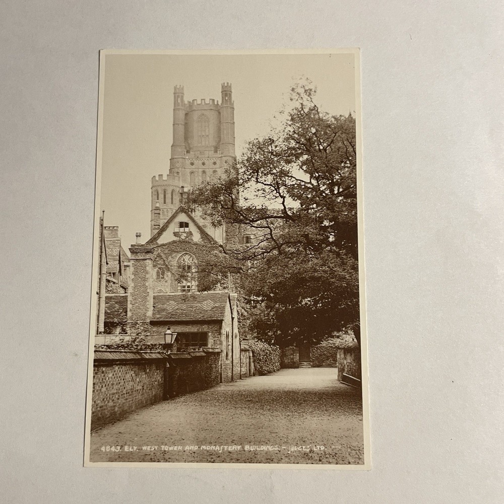 Ely Cathedral West Tower and Monastery Buildings Judges Vintage Postcard