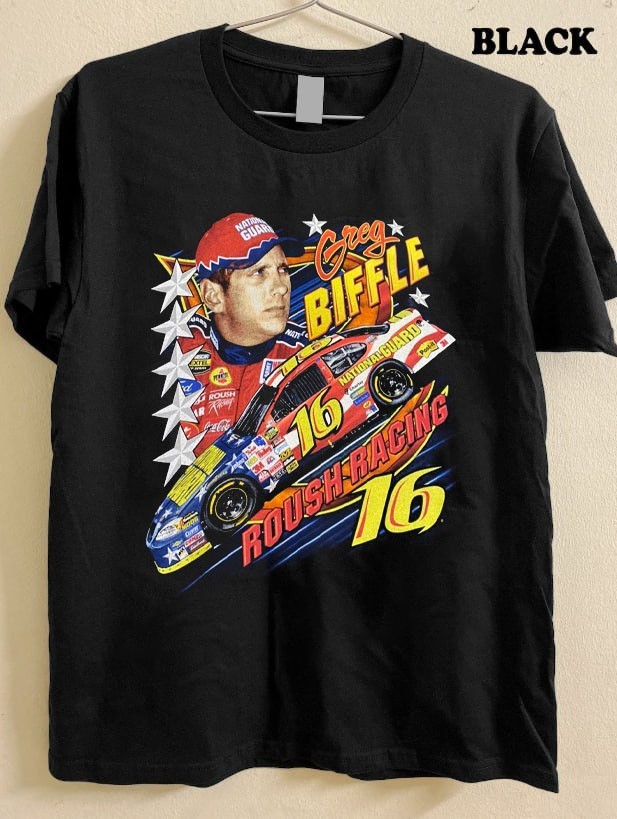 Nascar Greg Biffle Roush Racing black t-shirt QT6423