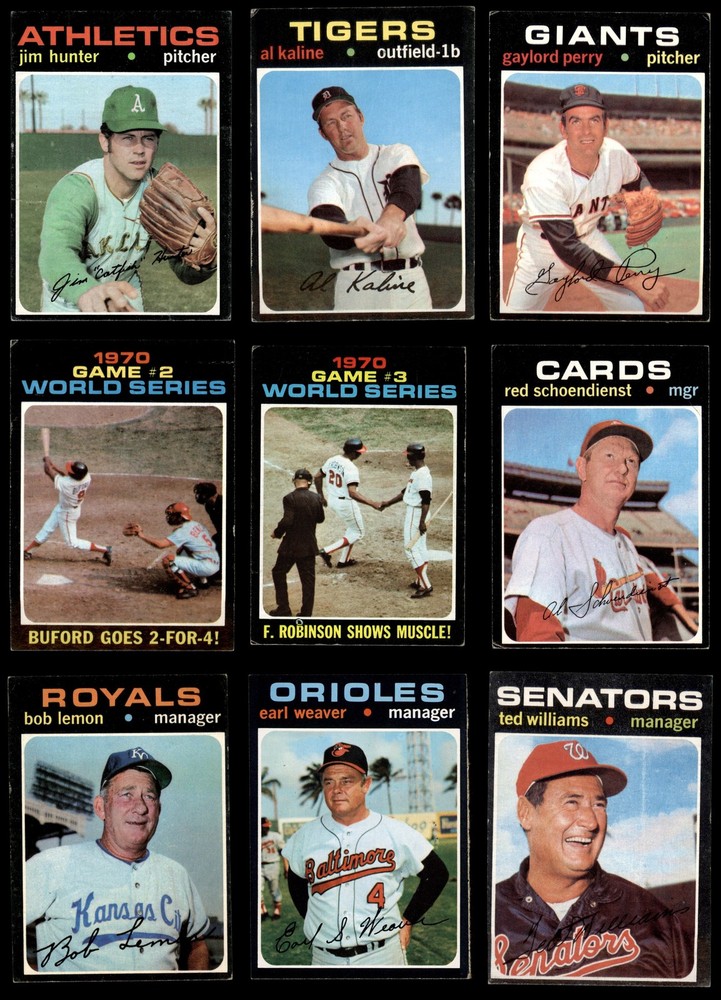 1971 Topps Baseball Near Complete Set / Lot 3.5 - VG+ 7222592 (386 / 752 cards)