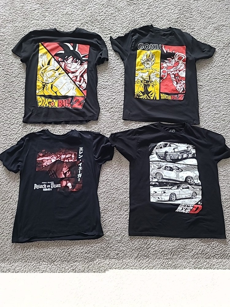 Mens Anime T-Shirts Lot Of 7 Size L + Futari wa Pretty Cure Visual Fan Book 20th