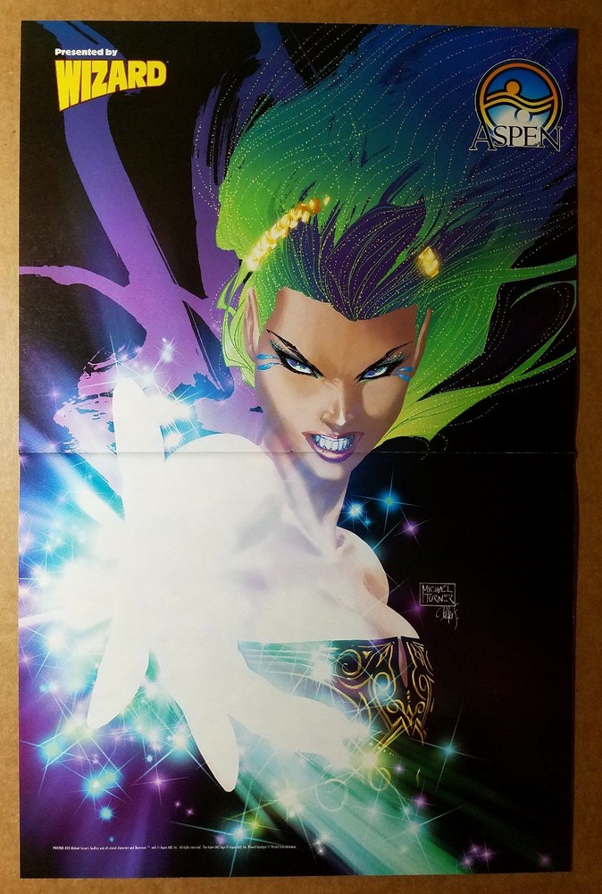 Soulfire Aspen Comics Poster by Michael Turner featuring vibrant artwork and captivating fantasy characters