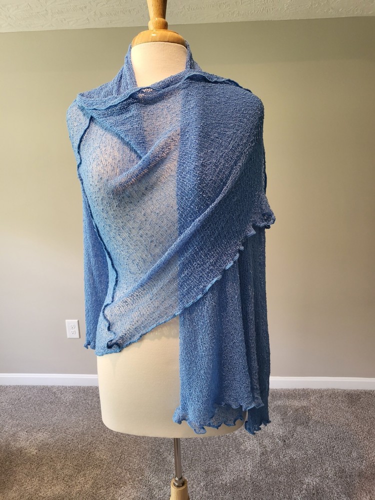 Fresco by Nomadic Traders – Beach Blue Long Mesh/Crochet Cardi/Shawl (One Size)