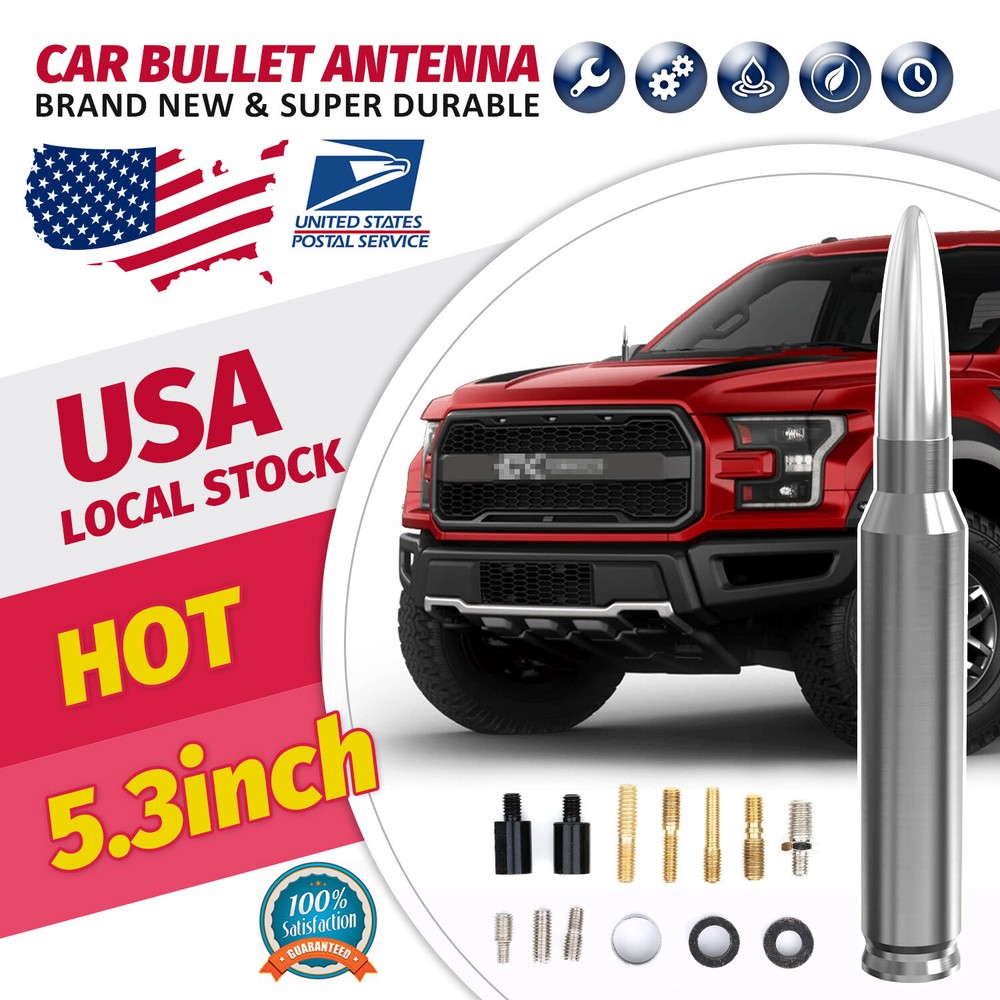 Bullet Antenna Radio Kit + Adapt Screws For Chevrolet Silverado 1500 HD 2006
