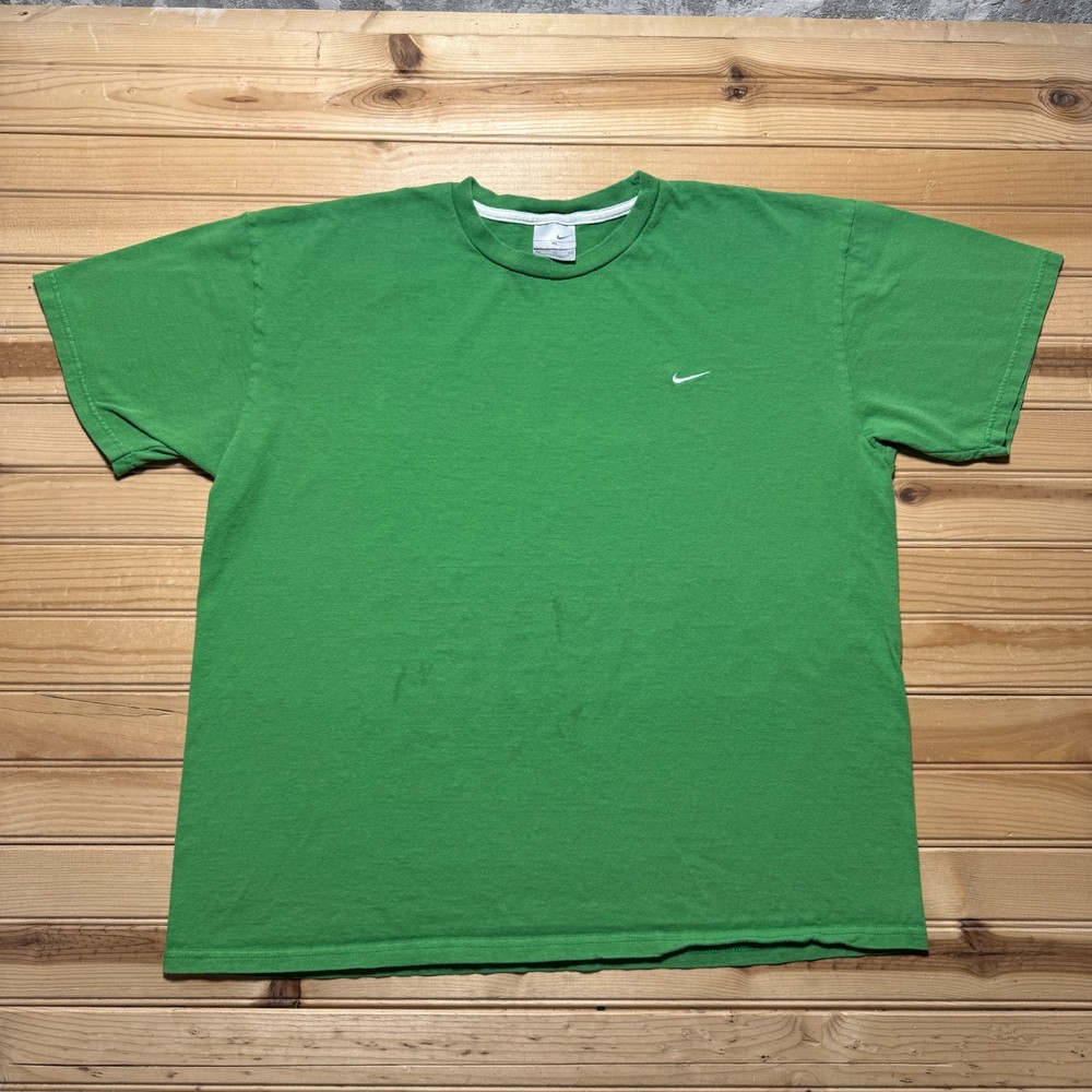 Vintage Y2K Nike Mini Swoosh Embroidered Blank Short Sleeve Crewneck Shirt - XL