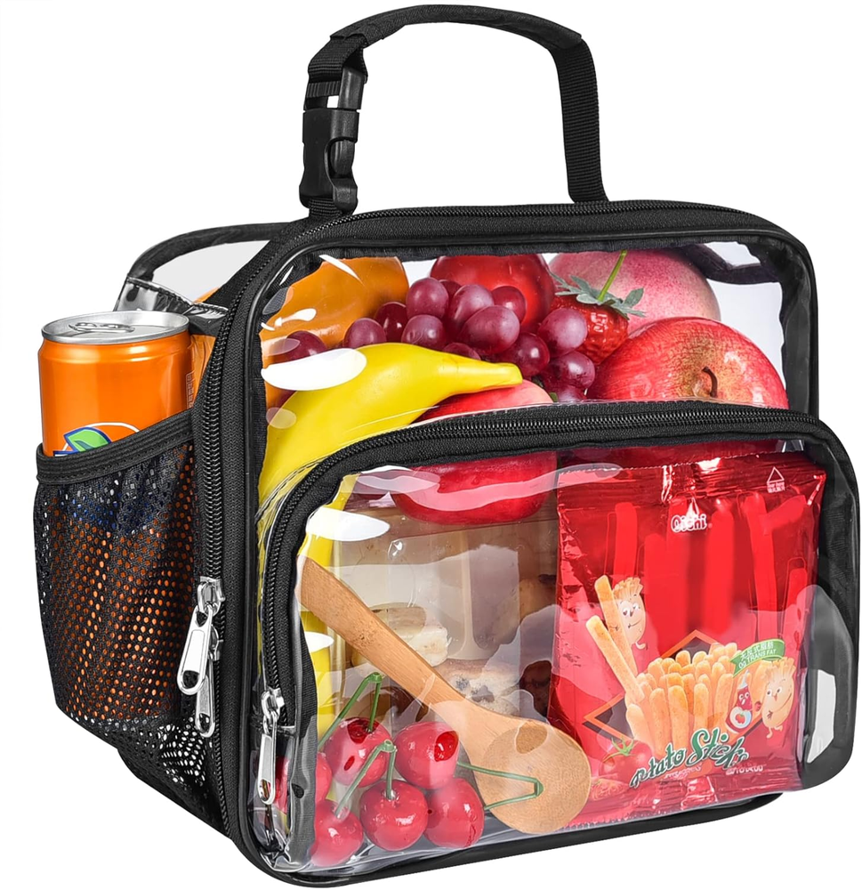 Small Clear 8-Can Lunch Bag for Kids with Detachable Handle