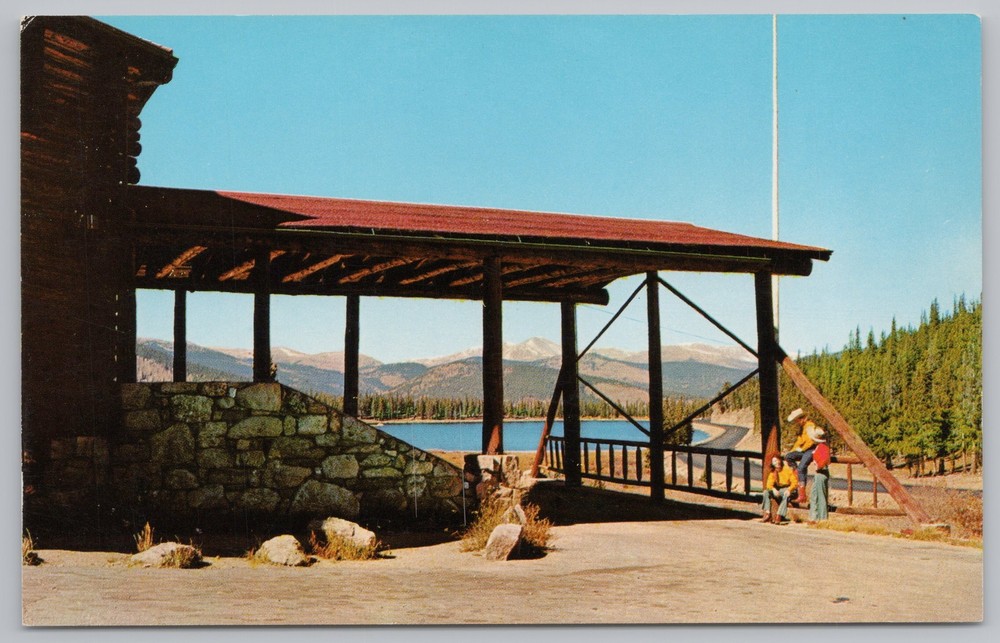 Echo Lake & Lodge~Denver Mountain Parks~Pine Circled~Colorado~Vintage Postcard