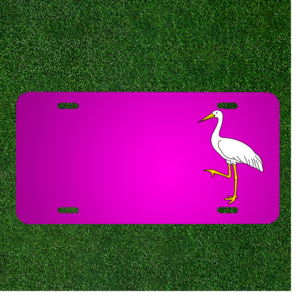 Custom Personalized Car License Plate - Add Names to White Bird Design