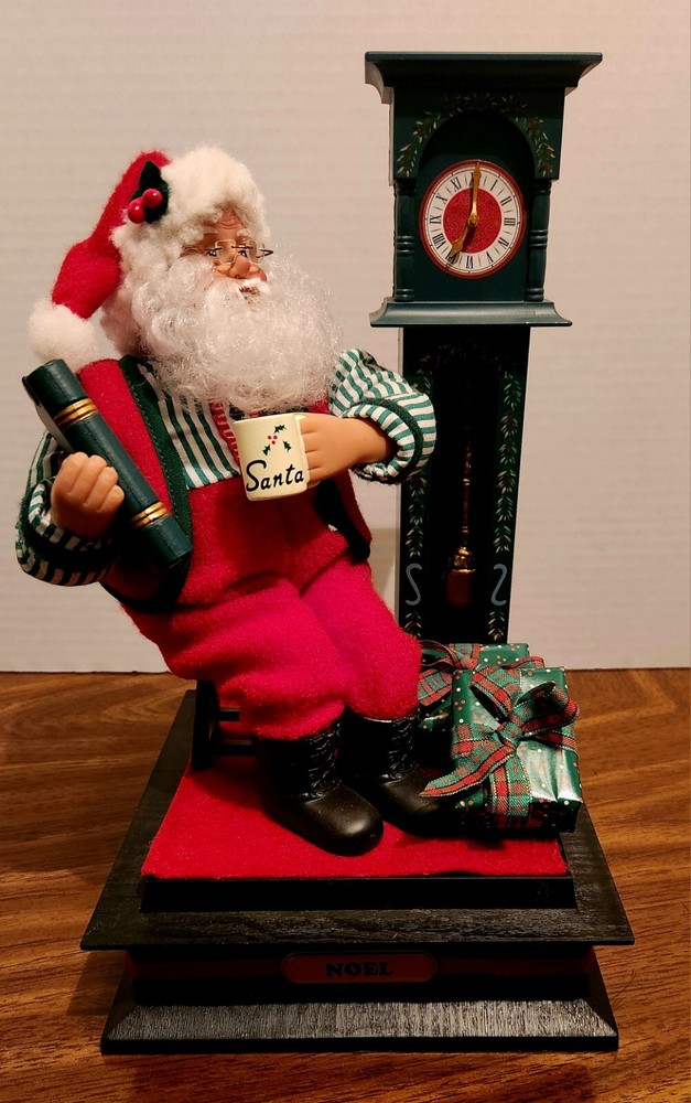 1993 Santa Noel Musical Lighted Grandfather Clock Holiday Decor