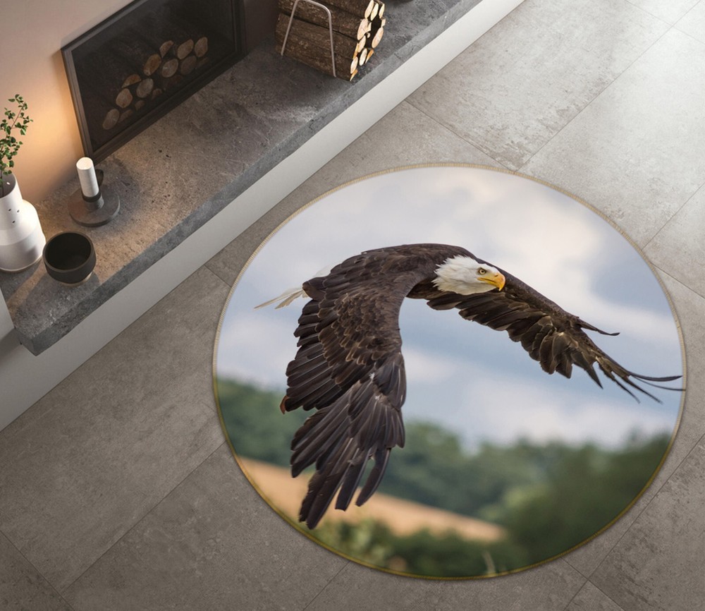 3D Realistic Eagle Non-Slip Rug Elegant Animal Print Carpet Romy AHO186874