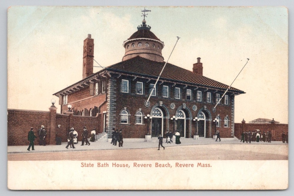 State Bath House Revere Beach MA Postcard Early 1900s Undivided Back